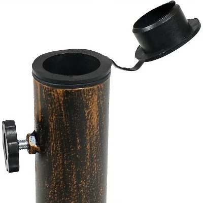 Sunnydaze Decor Sunnydaze Outdoor Heavy-Duty Cast Iron Decorative Ridged Design Round Patio Umbrella Base Stand - 22" - Bronze 4 Sunnydaze Decor Sunnydaze Outdoor Heavy-Duty Cast Iron Decorative Ridged Design Round Patio Umbrella Base Stand - 22" - Bronze - Image 2