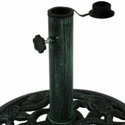 Sunnydaze Decor Sunnydaze Outdoor Heavy-Duty Cast Iron Decorative Rose Blossom Design Patio Yard Round Umbrella Base Stand - 16" - Green -Deals Patio Umbrellas Store unnamed file 1022