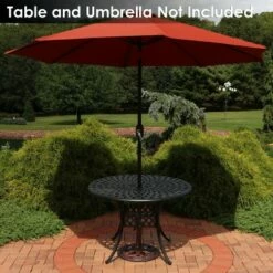 Sunnydaze Decor Sunnydaze Outdoor Heavy-Duty Cast Iron Celtic Knot Design Patio Yard Round Umbrella Base Stand - 17" - Bronze -Deals Patio Umbrellas Store unnamed file 1034