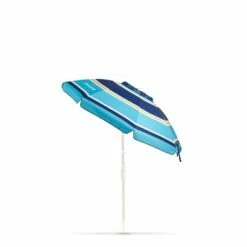 6.4'x6.4' Outdoor Beach Umbrella with Silver Frame & Blue Turtle - Life is Good