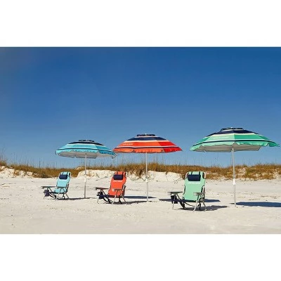 6.4'x6.4' Outdoor Beach Umbrella with Silver Frame & Blue Turtle - Life is Good 10 6.4'x6.4' Outdoor Beach Umbrella with Silver Frame & Blue Turtle - Life is Good - Image 8