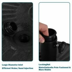 Costway 20'' Round 23L Water Filled Umbrella Base Stand Self-filled Patio Furniture Black -Deals Patio Umbrellas Store unnamed file 1110