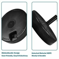 Costway 20'' Round 23L Water Filled Umbrella Base Stand Self-filled Patio Furniture Black -Deals Patio Umbrellas Store unnamed file 1111