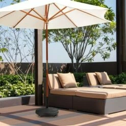 Costway 50 lbs Round Resin Patio Umbrella Base Stand Holder w/ Lockable Wheels -Deals Patio Umbrellas Store unnamed file 1118