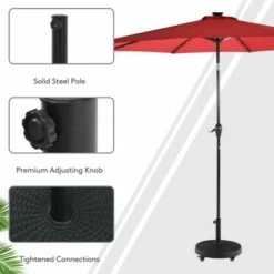 Costway 50 lbs Round Resin Patio Umbrella Base Stand Holder w/ Lockable Wheels -Deals Patio Umbrellas Store unnamed file 1122
