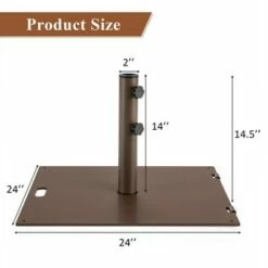 Costway 50LBS Patio Square Umbrella Base Stand Market Umbrellas Handle Wheels