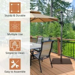 Costway 50LBS Patio Square Umbrella Base Stand Market Umbrellas Handle Wheels -Deals Patio Umbrellas Store unnamed file 1137