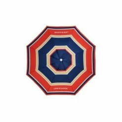 6.4'x6.4' Outdoor Beach Umbrella with Silver Frame & Orange Daisy - Life is Good