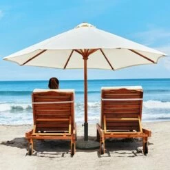 Costway 22 lbs Round Resin Patio Umbrella Base Stand Holder w/ Adjustable Knob -Deals Patio Umbrellas Store unnamed file 1144