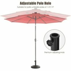 Costway 22 lbs Round Resin Patio Umbrella Base Stand Holder w/ Adjustable Knob -Deals Patio Umbrellas Store unnamed file 1147