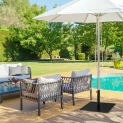 Costway 40 LBS Square Umbrella Base Stand Weighted Patio Market Umbrellas Black -Deals Patio Umbrellas Store unnamed file 1156