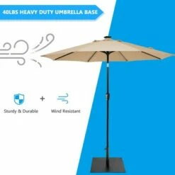 Costway 40 LBS Square Umbrella Base Stand Weighted Patio Market Umbrellas Black -Deals Patio Umbrellas Store unnamed file 1158