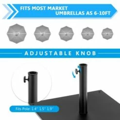 Costway 40 LBS Square Umbrella Base Stand Weighted Patio Market Umbrellas Black -Deals Patio Umbrellas Store unnamed file 1159
