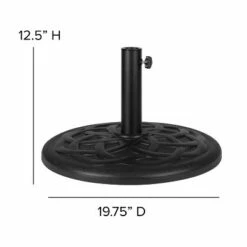 Flash Furniture Universal Black Cement Patio Umbrella Base with Weatherproof Plastic Polymer Coating - 19.25" Diameter -Deals Patio Umbrellas Store unnamed file 1164
