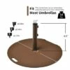 Costway Patio 50LBS Umbrella Base Market Umbrella Stand Wheels Handle Brown -Deals Patio Umbrellas Store unnamed file 1169