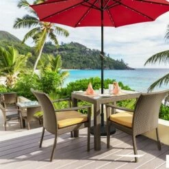 Costway 49 lbs Round Resin Patio Umbrella Base Stand Holder w/ Adjustable Knob -Deals Patio Umbrellas Store unnamed file 1189