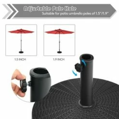 Costway 49 lbs Round Resin Patio Umbrella Base Stand Holder w/ Adjustable Knob -Deals Patio Umbrellas Store unnamed file 1192