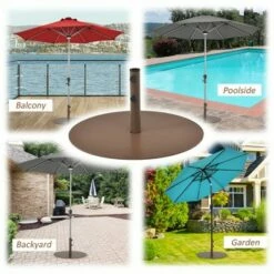 Costway 59LBS Patio Umbrella Base Round Umbrella Stand for Backyard Brown -Deals Patio Umbrellas Store unnamed file 1209