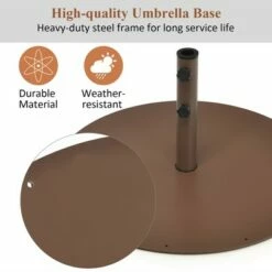 Costway 59LBS Patio Umbrella Base Round Umbrella Stand for Backyard Brown -Deals Patio Umbrellas Store unnamed file 1210