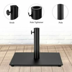 Costway 36LBS Square Umbrella Base Stand Weighted Patio Market Umbrellas Black -Deals Patio Umbrellas Store unnamed file 1231