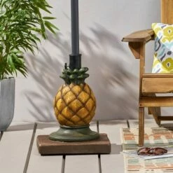Ferrer Pineapple Umbrella Base Yellow - Christopher Knight Home
