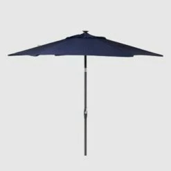 9' Round Solar Patio Umbrella DuraSeason Fabric™ - Black Pole - Threshold™ Navy -Deals Patio Umbrellas Store unnamed file 1339