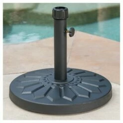 Loyang 28lbs Round Steel Umbrella Base - Black - Christopher Knight Home -Deals Patio Umbrellas Store unnamed file 134
