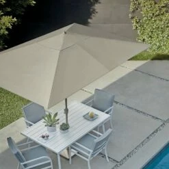 10' Rectangular Patio Umbrella DuraSeason Fabric™ - Project 62™ Cream -Deals Patio Umbrellas Store unnamed file 1357