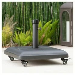 Hayward 80lbs Square Steel Umbrella Base with Wheels - Black - Christopher Knight Home -Deals Patio Umbrellas Store unnamed file 138