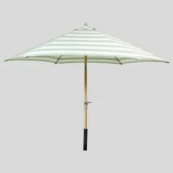 9' Round Cabana Stripe Patio Umbrella - Light Wood Pole - Threshold™ Green -Deals Patio Umbrellas Store unnamed file 1380