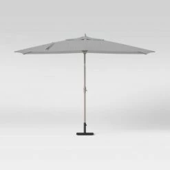 10' Geo Rectangular Patio Umbrella DuraSeason Fabric™ Gray/White - Project 62™