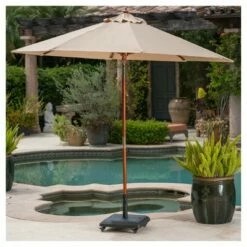 Hayward 80lbs Square Steel Umbrella Base with Wheels - Black - Christopher Knight Home -Deals Patio Umbrellas Store unnamed file 139