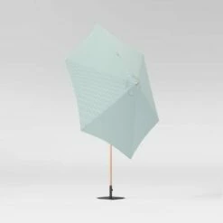 9' Crestwood Stripe Round Patio Umbrella DuraSeason Fabric™ Turquoise - Threshold™