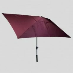 10' x 6' Rectangular Patio Umbrella Merlot - Black Pole - Threshold™