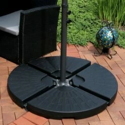 Sunnydaze Decor Sunnydaze Outdoor Heavy-Duty Fillable Cantilever Offset Patio Umbrella Base Weight Plates - Black - 4pc -Deals Patio Umbrellas Store unnamed file 147