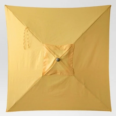 6.5' Square Umbrella - Yellow - Light Wood Finish - Threshold™ 3 6.5' Square Umbrella - Yellow - Light Wood Finish - Threshold™