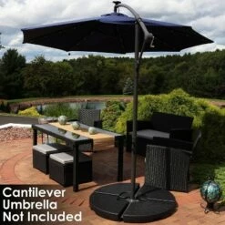 Sunnydaze Decor Sunnydaze Outdoor Heavy-Duty Fillable Cantilever Offset Patio Umbrella Base Weight Plates - Black - 4pc -Deals Patio Umbrellas Store unnamed file 148