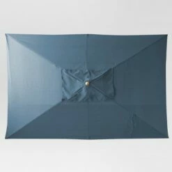 9.68' x 9.68' Rectangle Umbrella - Medium Blue - Light Wood Finish - Threshold™