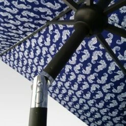 10' x 6' Rectangular Dual-Sided Patio Umbrella - Seahorse - Black Pole - Threshold™ -Deals Patio Umbrellas Store unnamed file 1499