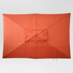 9.68' x 9.68' Rectangle Umbrella - Coral - Light Wood Finish - Threshold™