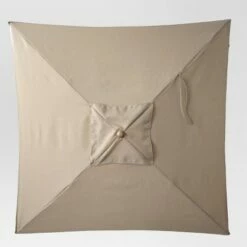 6.5' Square Umbrella - Tan - Light Wood Finish - Threshold™