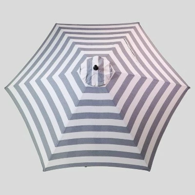 9' Round Cabana Stripe Patio Umbrella - Black Pole - Threshold 4 9' Round Cabana Stripe Patio Umbrella - Black Pole - Threshold - Image 2