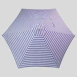 9' Round Coastal Stripe Patio Umbrella DuraSeason Fabric™ Blue - Light Wood Pole - Threshold™ -Deals Patio Umbrellas Store unnamed file 1564