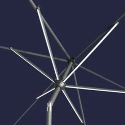 10' x 6' Rectangular Solar Patio Umbrella DuraSeason Fabric™ - Black Pole - Threshold™