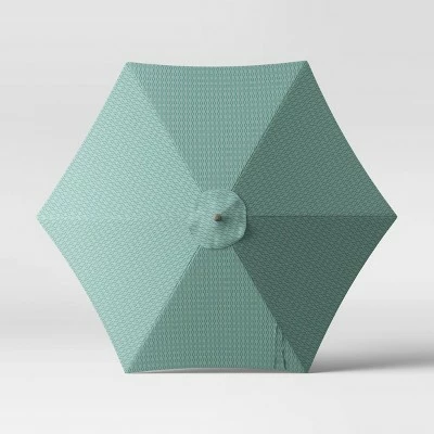 9' Round City Geo Patio Umbrella DuraSeason Fabric™ Smoke Green - Ash Pole - Project 62™ 5 9' Round City Geo Patio Umbrella DuraSeason Fabric™ Smoke Green - Ash Pole - Project 62™ - Image 3