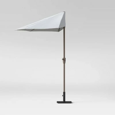 9' x 9' Round Patio Umbrella DuraSeason Fabric™ Pebble Gray - Project 62™ 3 9' x 9' Round Patio Umbrella DuraSeason Fabric™ Pebble Gray - Project 62™