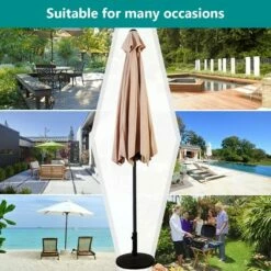 Costway 10FT Patio Umbrella 6 Ribs Market Steel Tilt W/Crank Outdoor Garden Beige -Deals Patio Umbrellas Store unnamed file 1654