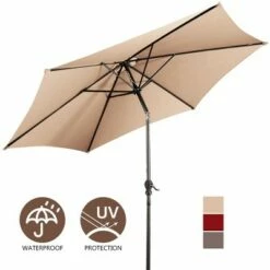 Costway 10FT Patio Umbrella 6 Ribs Market Steel Tilt W/Crank Outdoor Garden Beige -Deals Patio Umbrellas Store unnamed file 1655