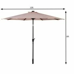 Costway 10ft Patio Solar Umbrella LED Patio Market Steel Tilt w/ Crank Outdoor Beige -Deals Patio Umbrellas Store unnamed file 1659