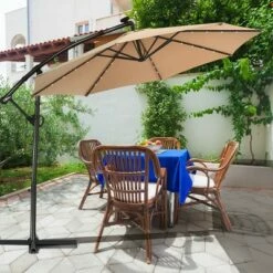 Costway 10FT Patio Umbrella Solar Powered LED 360degrees Rotation Beige -Deals Patio Umbrellas Store unnamed file 1684